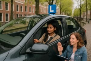 Vrouwelijke automaat rijles Utrecht - veilig en ontspannen slagen